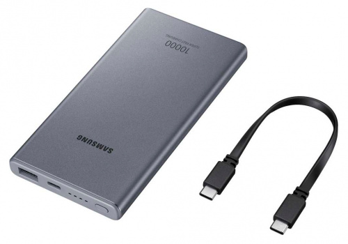 Мобильный аккумулятор Samsung EB-P3300 Li-Ion 10000mAh 3A+2A темно-серый 1xUSB материал алюминий фото 3
