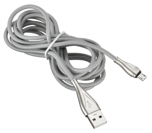 Кабель Digma USB A(m) micro USB B (m) 2м серый фото 5