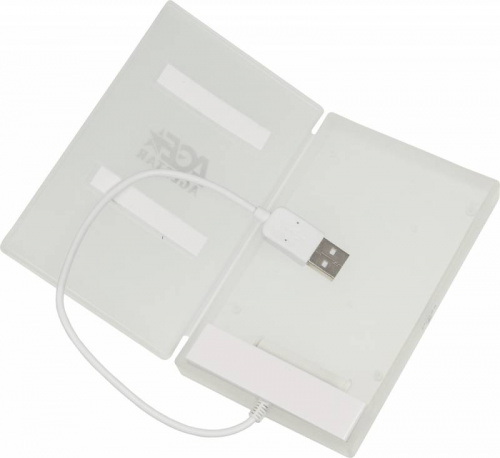 Внешний корпус для HDD/SSD AgeStar SUBCP1 SATA USB2.0 пластик белый 2.5" фото 2