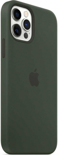 Чехол (клип-кейс) Apple для Apple iPhone 12/12 Pro Silicone Case with MagSafe зеленый кипрский (MHL33ZE/A) фото 5