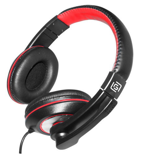 Наушники с микрофоном Оклик HS-L390G DRAGON черный/красный 1.8м мониторные оголовье (1100413) фото 3