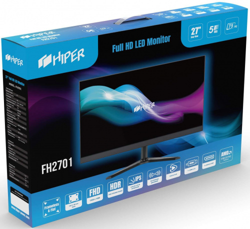Монитор Hiper 27" EasyView FH2701 черный IPS LED 5ms 16:9 HDMI M/M матовая 250cd 178гр/178гр 1920x1080 75Hz FreeSync DP FHD 3.6кг фото 3