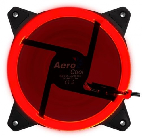 Вентилятор Aerocool Rev Red 120x120mm 3-pin 15dB 153gr LED Ret фото 2
