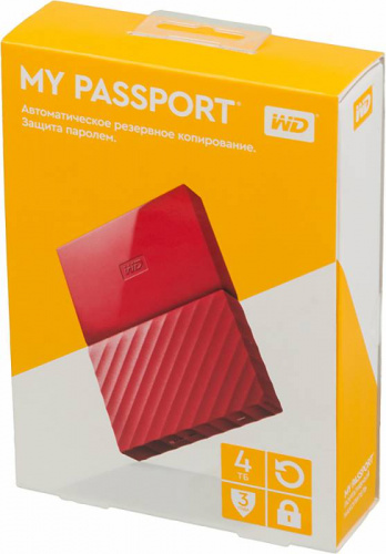 Жесткий диск WD Original USB 3.0 4Tb WDBUAX0040BRD-EEUE My Passport 2.5" красный фото 4