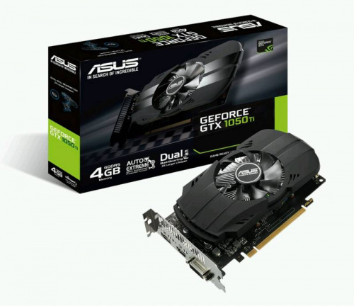 Видеокарта Asus PCI-E PH-GTX1050TI-4G NVIDIA GeForce GTX 1050TI 4096Mb 128 GDDR5 1290/7008 DVIx1 HDMIx1 DPx1 HDCP Ret фото 5