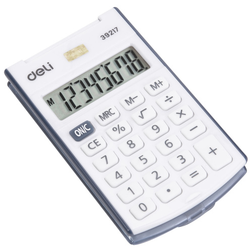 Калькулятор карманный Deli E39217/BLUE синий 8-разр. фото 4