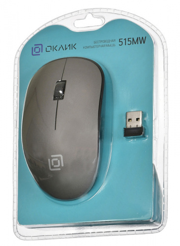 Мышь Оклик 515MW черный/серый оптическая (1200dpi) беспроводная USB для ноутбука (3but) фото 4