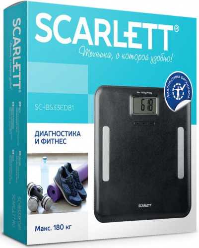 Весы напольные электронные Scarlett SC-BS33ED81 макс.180кг черный фото 3