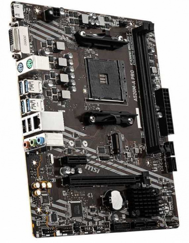 Материнская плата MSI A520M-A PRO Soc-AM4 AMD A520 2xDDR4 mATX AC`97 8ch(7.1) GbLAN RAID+DVI+HDMI фото 2