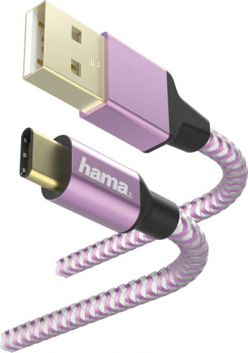 Кабель Hama 00187203 USB (m)-USB Type-C (m) 1.5м фиолетовый фото 3