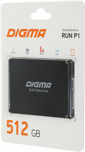 Накопитель SSD Digma SATA III 512GB DGSR2512GP13T Run P1 2.5" фото 2