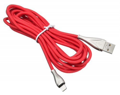 Кабель Digma USB (m)-Lightning (m) 3м красный фото 3