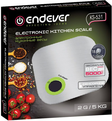Весы кухонные электронные Endever Skyline KS-531 макс.вес:5кг серебристый фото 2