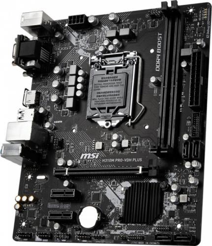 Материнская плата MSI H310M PRO-VDH PLUS Soc-1151v2 Intel H310 2xDDR4 mATX AC`97 8ch(7.1) GbLAN+VGA+DVI+HDMI фото 4