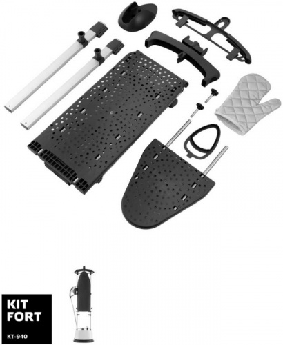 Отпариватель напольный Kitfort KT-940 2400Вт черный/белый фото 7