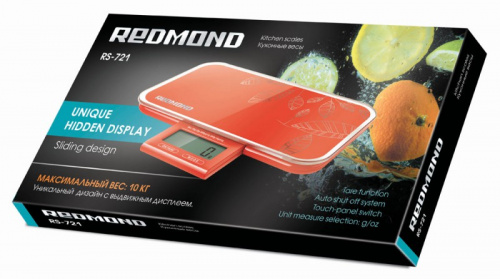 Весы кухонные электронные Redmond RS-721 макс.вес:10кг красный фото 2