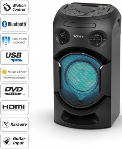 Минисистема Sony MHC-V21D черный 470Вт/CD/CDRW/DVD/DVDRW/FM/USB/BT фото 9
