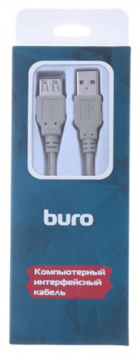 Кабель Buro USB A(m) USB A(f) 1.8м (BHP RET USB_AF18) серый (блистер) фото 3