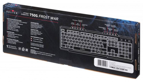 Клавиатура Оклик 750G FROST WAR черный/черный USB Multimedia for gamer фото 3