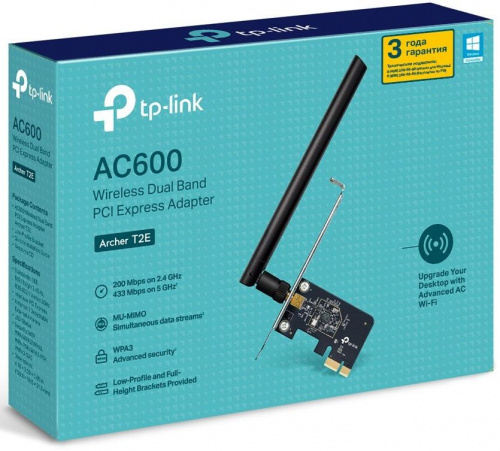 Сетевой адаптер Wi-Fi TP-Link Archer T2E AC600 PCI Express (ант.внеш.съем) 1ант. фото 4