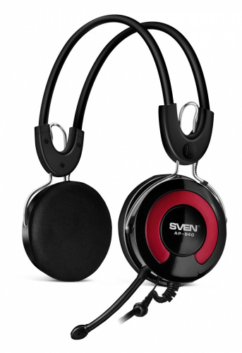 Наушники с микрофоном Sven AP-540 черный/красный 2.2м накладные оголовье (SV-0410540) фото 2