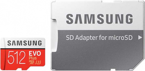 Флеш карта microSDXC 512Gb Class10 Samsung MB-MC512HA/RU EVO PLUS + adapter фото 6