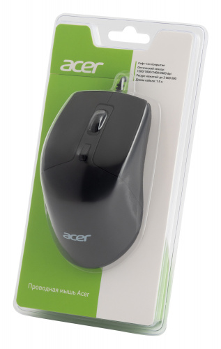 Мышь Acer OMW130 черный оптическая (3600dpi) USB (6but) фото 2