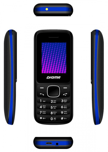 Мобильный телефон Digma A170 2G Linx черный/синий моноблок 2Sim 1.77" 128x160 GSM900/1800 FM microSD max16Gb фото 4
