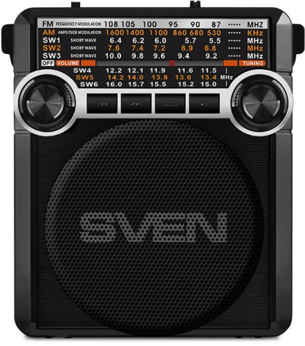 Радиоприемник портативный Sven SRP-355 черный USB SD/microSD фото 9