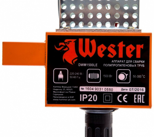 Сварочный аппарат для пластиковых труб Wester DWM1500LE раструбная 1.5кВт фото 7