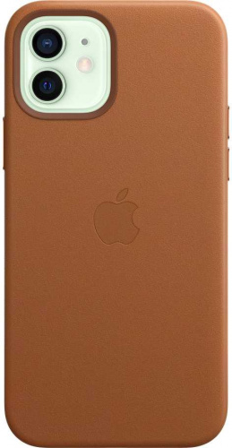 Чехол (клип-кейс) Apple для Apple iPhone 12/12 Pro Leather Case with MagSafe золотисто-коричневый (MHKF3ZE/A) фото 9