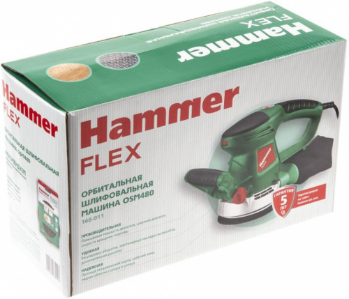 Эксцентриковая шлифовальная машина Hammer Flex OSM480 480Вт фото 3