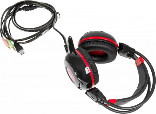 Наушники с микрофоном A4Tech Bloody G300 черный/красный 1.8м мониторные оголовье (G300 BLACK+RED) фото 3