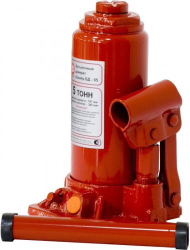 Домкрат Калибр БД-05 бутылочный гидравлический красный (517005) фото 3