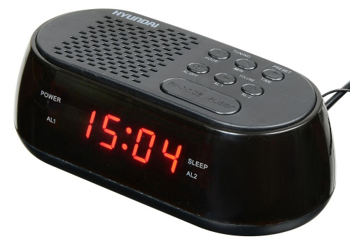 Радиобудильник Hyundai H-RCL210 черный LED подсв:красная часы:цифровые FM фото 2