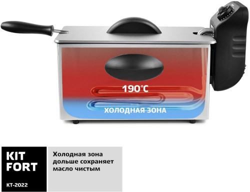 Фритюрница Kitfort КТ-2022 2000Вт черный/серебристый фото 4