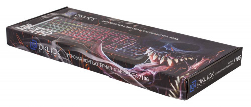 Клавиатура Оклик 710G BLACK DEATH черный/серый USB Multimedia for gamer LED фото 3