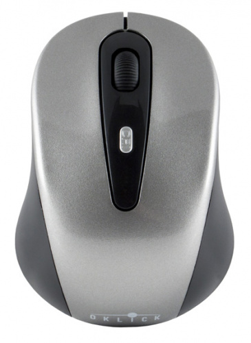 Мышь Оклик 435MW черный/серый оптическая (1600dpi) беспроводная USB для ноутбука (4but) фото 4