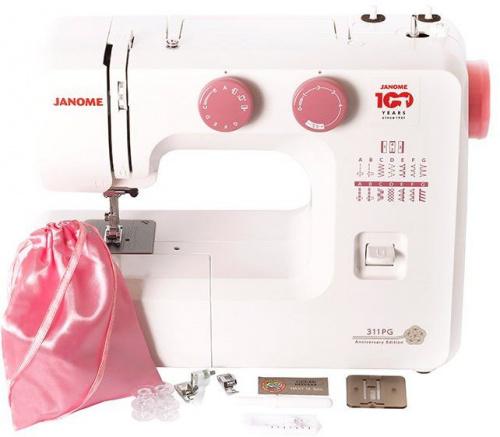 Швейная машина Janome 311PG белый/розовый фото 3