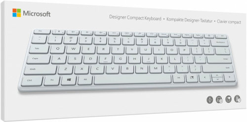 Клавиатура Microsoft Designer Compact Keyboard Monza белый USB беспроводная BT slim фото 3