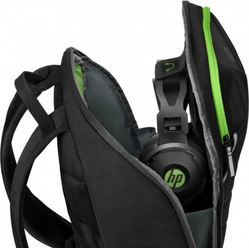 Рюкзак для ноутбука 15.6" HP Pavilion Gaming 400 черный/зеленый полиэстер женский дизайн (6EU57AA) фото 4
