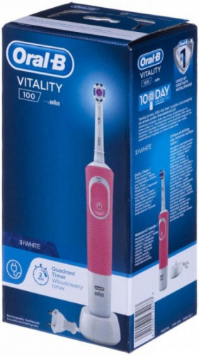 Зубная щетка электрическая Oral-B Vitality 3D White 100 розовый фото 4