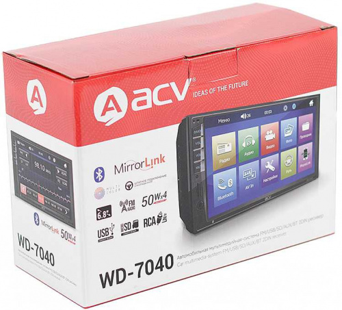 Автомагнитола ACV WD-7040 2DIN 4x50Вт v4.0 6.8" (35081) фото 2