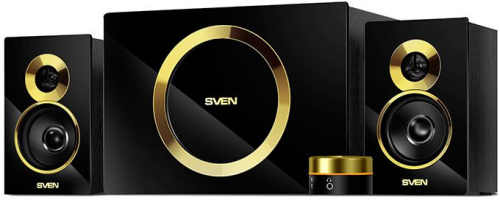 Колонки Sven MS-1086 2.1 черный/золотистый 48Вт фото 2