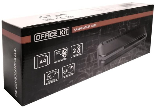 Ламинатор Office Kit L2311 A4 (60-150мкм) 22см/мин (2вал.) лам.фото фото 5