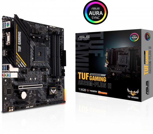Материнская плата Asus TUF GAMING A520M-PLUS II Soc-AM4 AMD A520 4xDDR4 mATX AC`97 8ch(7.1) GbLAN RAID+VGA+HDMI+DP фото 3