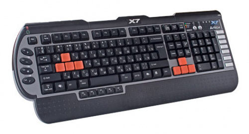 Клавиатура A4 X7-G800MU черный/серый PS/2 Multimedia for gamer (подставка для запястий) фото 2