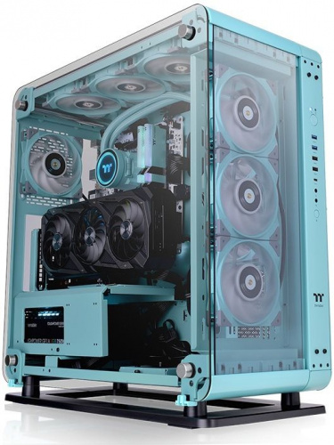 Корпус Thermaltake Core P6 TG Turquoise без БП ATX 10x120mm 6x140mm 2xUSB2.0 2xUSB3.0 audio bott PSU фото 5