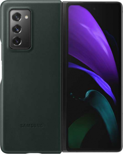 Чехол (клип-кейс) Samsung для Samsung Galaxy Z Fold2 Leather Cover зеленый (EF-VF916LGEGRU)