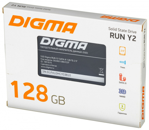 Накопитель SSD Digma SATA-III 128GB DGSR2128GY23T Run Y2 2.5" фото 2